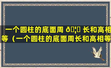 一个圆柱的底面周 🦊 长和高相等（一个圆柱的底面周长和高相等,它的侧面展开图一定是正方形）